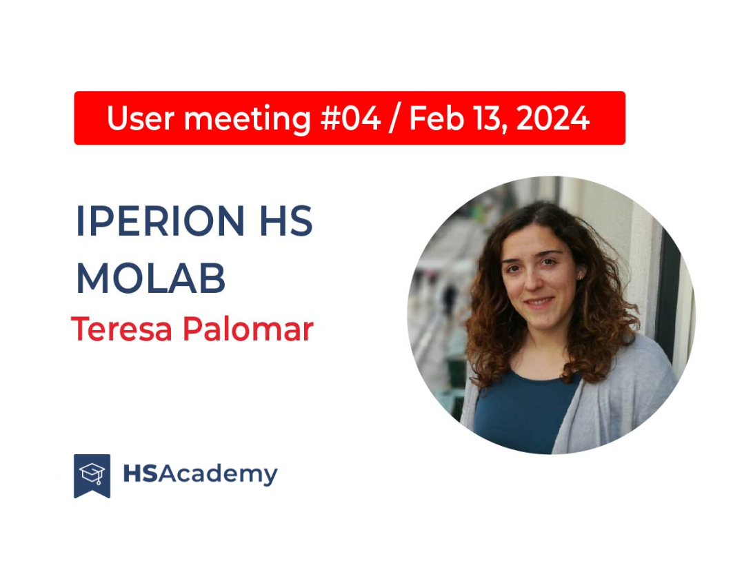 4° HS Academy User meeting will be held on February 13th,2024 at 3 pm with the speaker Teresa Palomar