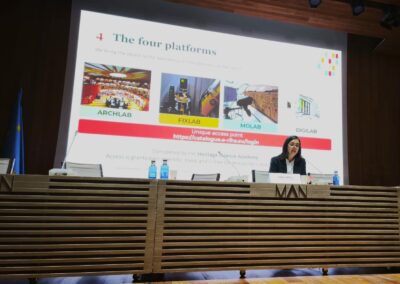 E-RIHS Director General, Vania Virgili during her presentation on June 11th, Madrid.